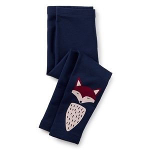 Tea Collection Size 7 Navy Blue Fox Leggings